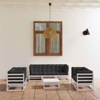 vidaXL Muebles De Jard&iacute;n 8 Piezas Con Cojines De Madera De Pino Maciza Vidaxl