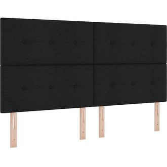 vidaXL Cama Tipo Box Spring Con Cabecera Negro 180 X 200 Cm Tela Vidaxl