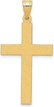 Diamond2Deal 14k Yellow Gold Sandblasted Cross Pendant