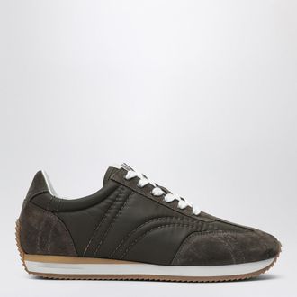 Toteme Olive green suede and fabric Sneakers