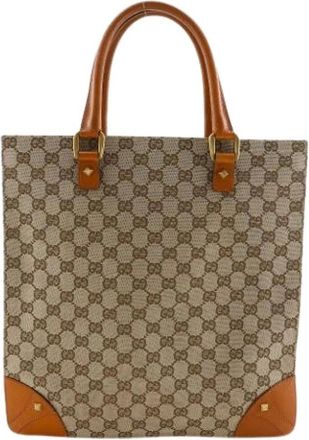 Gucci Pre-owned Tote Bags, male, Brown, Size: ONE SIZE Pre-owned GG Canvas Tote Bag