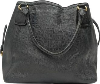 Prada Pre-owned Vitello Daino Tote Bag - Dames - Vintage Shopper - Zwart - ONE Size - Leer - Vintage