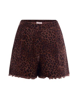MC2 Saint Barth Lightweight Linen Shorts with All-Over Leopard Print