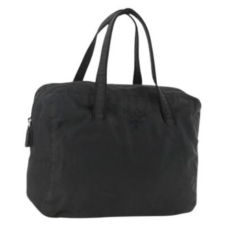 Prada Pre-owned Vintage Nylon Handtas - Dames - Pre-owned - Zwart - Maat: ONE Size Nylon