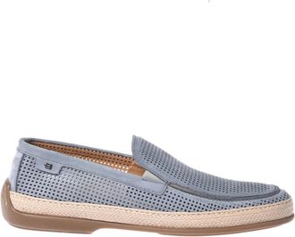 Baldinini Perforated Nubuck Loafer - Heren - Loafers - Blauw - 44 EU - Leer - Schoenen