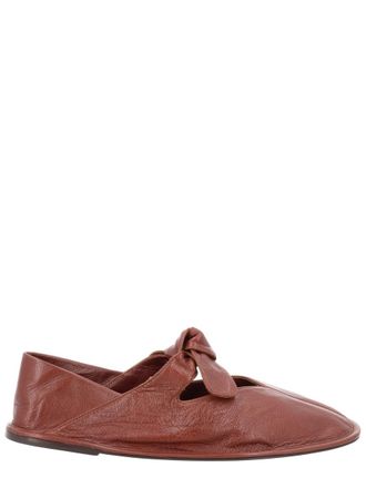 Hereu Brown Llasada Lambskin Knotted Flats