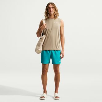 Nike Mens Swim Breaker Essential 5 Brief-Lined Volley Short in Green | NESSF560-385