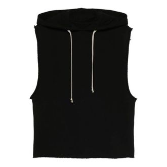 Rick Owens Hoodies, male, Black, Size: L Sleeveless Hoodie