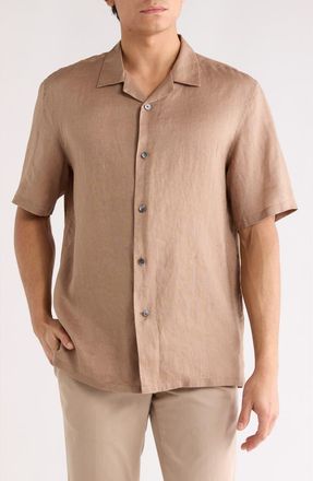 Theory Daze Linen Shirt in Fossil at Nordstrom Rack, Size Medium