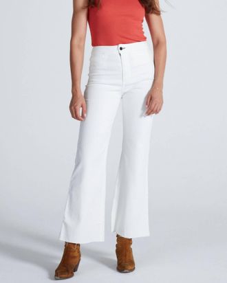 ASKK NY Crop Brighton High Rise And Wide Leg Pants In Ivory