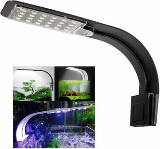 OEM Lampada Led Per Acquario, Bianca E Blu, Nano, Con Clip, Per Pesci E Piante, 23-50 Cm