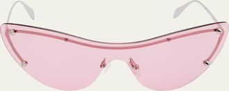 Alexander McQueen Metal Cat-Eye Sunglasses
