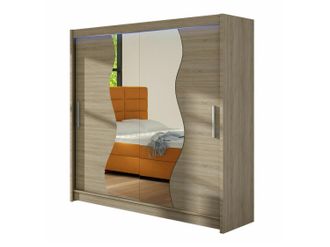Mirjan24 Mobilier1 - Armario Closico 126, Roble Sonoma, 215x180x58cm, Puertas De Armario: Correderas, N&uacute;mero De Estantes: 0, Led