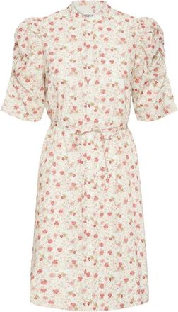 Ichi Zalmroze Bloemen Stijlvolle Jurk - Dames - Shirt Kleedjes - Veelkleurig - XL - Kleedjes