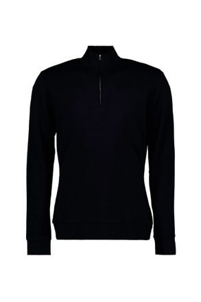 Orlebar Brown Mens Neilson Wool Half Zip Sweater In Black