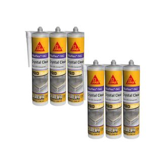 Sika Sika - Juego De 6 Adhesivos De Masilla Flex-142 Crystal Clear - Transparente - 290 Ml