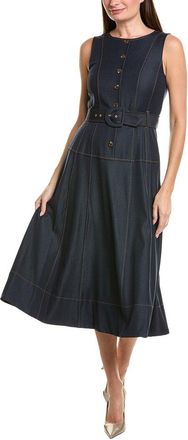 Tahari by ASL Denim Sleeveless Midi Dress