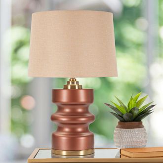 Dmora L&aacute;mpara De Mesa Toberm, Necesita 1 Bombilla, Casquillo E27, Pantalla, Rosa