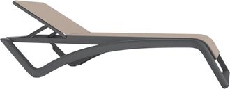 Resol Sky Club Chaise Longue Ext&eacute;rieur Structure Gris Fonc&eacute; - Textil&egrave;ne Beige - Set 2