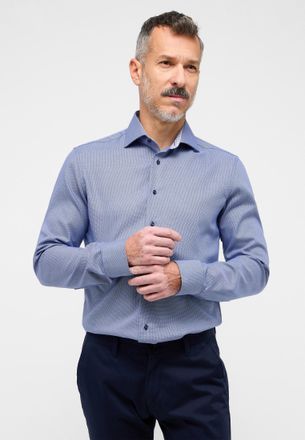 Eterna Langarmhemd ETERNA SLIM FIT, Herren, Gr. 42, Normalgr&ouml;ssen, blau, 100% cotton, schmal, Manschette, Hemden Langarmhemd, NON IRON (b&uuml;gelfrei)