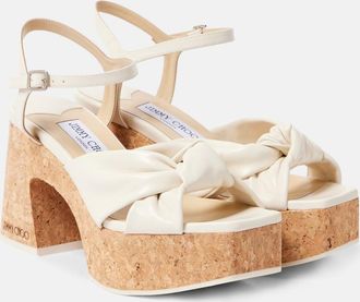 Jimmy Choo London Heloise 95 leather platform sandals