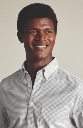 CHARLES TYRWHITT Non-Iron Stretch Oxford Check Shirt