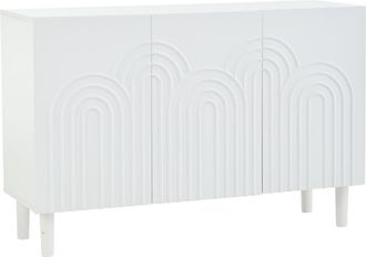 Urban Meuble Aparador blanco con puertas talladas con motivos de arcos