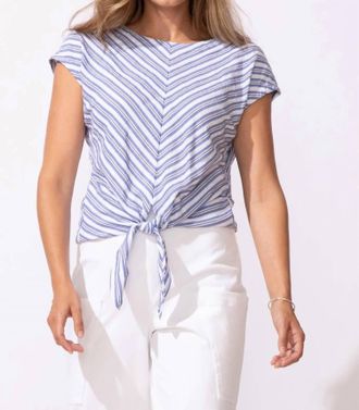 Habitat Seaport Stripe Tie Front Top In Blue