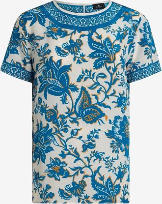 Etro T-Shirt mit Rundhalsausschnitt aus Seide
