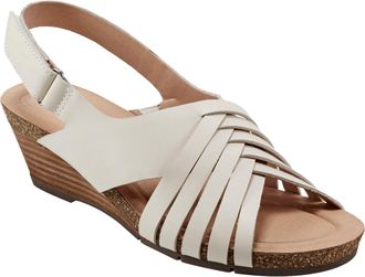 Earth Womens Earth HARTIE Wedge Sandals White ETHARTIE