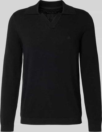 Marc O'Polo Regular Fit Strickpullover aus Baumwoll-Schurwoll-Mix in Black, Größe XXL