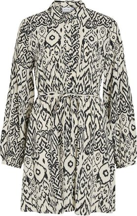 Vila Korte bedrukte jurk met lange mouwen