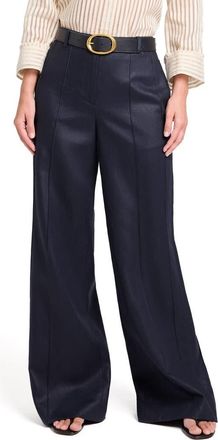 TWP Bond St Wide Leg Linen Pants in Night Sky at Nordstrom, Size 8