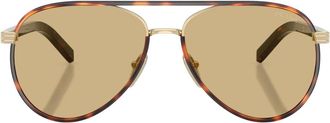 Prada Stijlvolle zonnebril in rode tint - Dames - Zonnebrillen - Geel - 59 MM - Accessoires