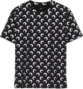 Marine Serre Top con stampa Moon - Nero