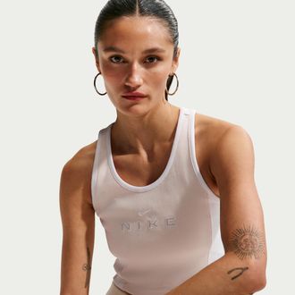 Nike Womens Nike Sportswear Tight Graphic Tank Top in White | IF0552-103