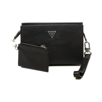 Guess Heren, Tassen, Zwart, Maat: ONE Size Leer