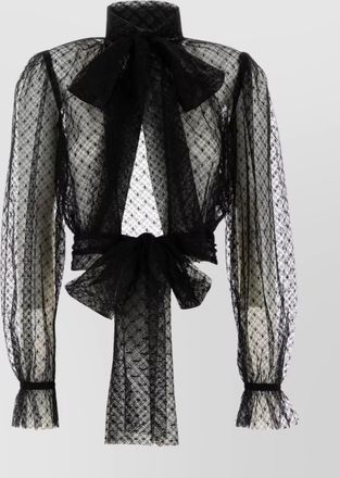 Dolce & Gabbana lace blouse with bow detail and ruffle cuffs