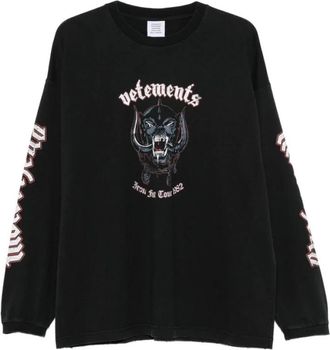 VETEMENTS X Motorhead Longsleeve - Heren - Longsleeves - Zwart - L - Katoen - Tops