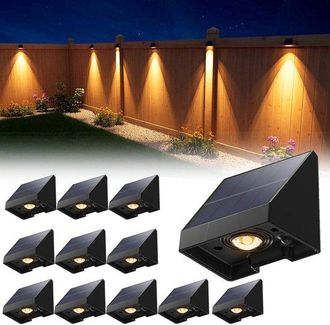 OEM Paquete 12 Luces Solares Decorativas Cercas, Iluminaci&oacute;n Led Impermeable Energ&iacute;a Solar Luz Blanca C&aacute;lida, F&aacute;cil Instalaci&oacute;n, 6,6 X 5,8 X 5,1 Cm
