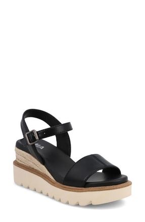 Mia Ophida Ankle Strap Platform Wedge Sandal in Black at Nordstrom, Size 8.5