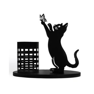 OEM Portal&aacute;pices Con Forma De Gato, Portal&aacute;pices De Escritorio, Adecuado Para Dormitorio/oficina, Decoraci&oacute;n Del Hogar Con Corte De Metal, Adorno De Escri