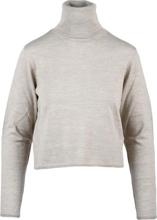 Maison Margiela Short Cyclist Sweater With Leather Patches And Turtleneck
