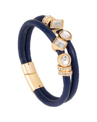 Saachi Saachi Bling Charm Leather Bracelet