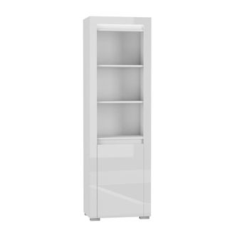 Petits Meubles Librero 1 puerta con led paneles laminados blanco