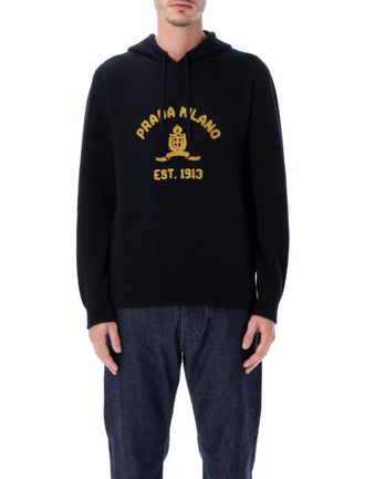Prada Dark Blue Wool Hoodie