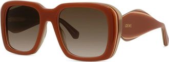 Loewe Signature Sunglasses - female - Loewe - Sunglasses - Orange - 53 MM - Accessories