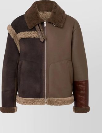 Moschino chic blazer with shearling and leather