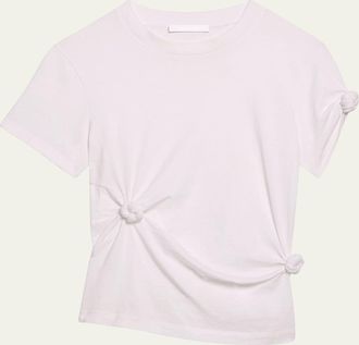 Helmut Lang Asymmetric Knotted Baby Tee