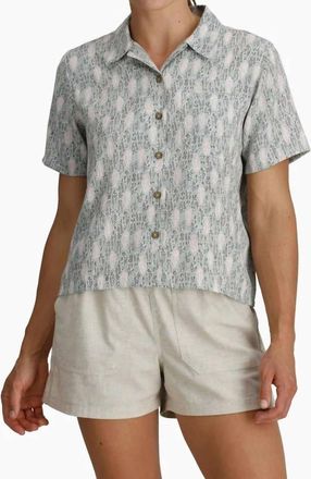 Royal Robbins Camino Pucker Short Sleeve Shirt In Sage Leaf Fish